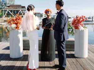 Wedding officiant Starlene specializing in tiny weddings, customized ceremonies, elopements, and signature services for all couples, including LGBT couples, in MD, VA, and DC