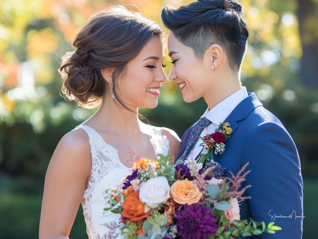 Couple celebrating their nondenominational wedding ceremony with officiant Starlene, offering personalized and inclusive services in DC, MD, and NoVA